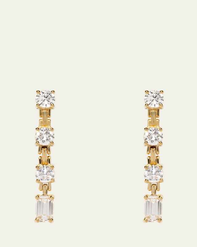18K Yellow Gold Pirouette Large Strand Diamond Earrings